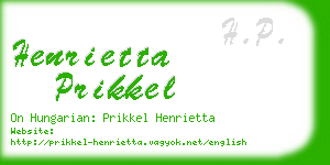 henrietta prikkel business card